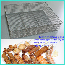 2014 im freien verwendet feine kühlung pfannen non stick rechteck grill grill pfannen edelstahl mesh röstpfannen